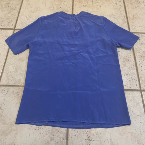 Vintage 80s Dana Alexander Purple Pleated Blouse Yugoslavia WPL 8046 Size 6 - Picture 2 of 5